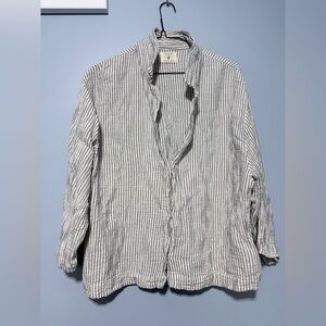 Pokoloko crinkle cotton Striped Button Down made in Turkey